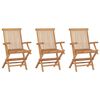 vidaXL Chaises de jardin pliables lot de 3 Bois de teck massif