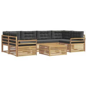 vidaXL Ensemble de canap&eacute;s d'ext&eacute;rieur 7 pc Blanc et anthracite