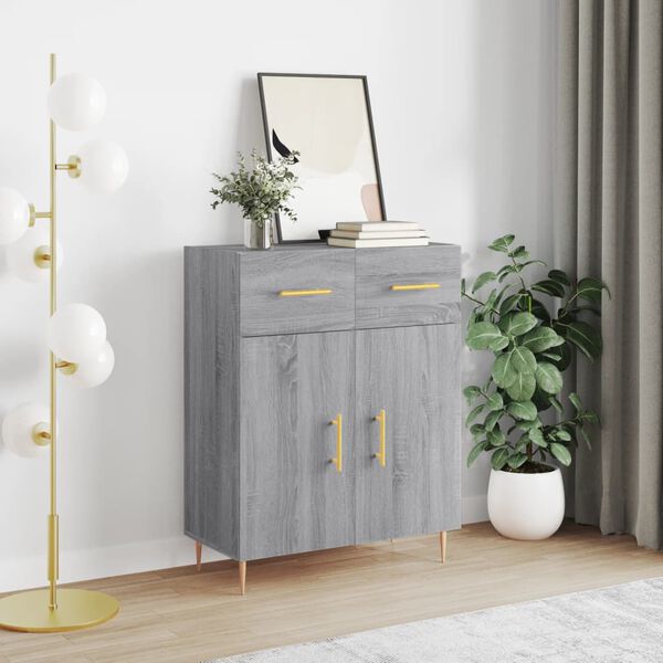 vidaXL Buffet sonoma gris 69,5x34x90 cm bois d'ing&eacute;nierie