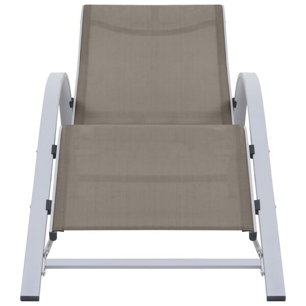 vidaXL Chaise longue textilène et aluminium taupe