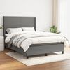 vidaXL Sommier &agrave; lattes de lit avec matelas Gris fonc&eacute; 140x190cm Tissu