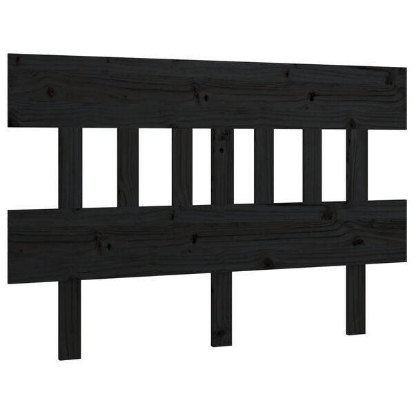 vidaXL T&ecirc;te de lit Noir 183,5x3x81 cm Bois massif de pin
