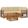vidaXL Ensemble de canap&eacute;s d'ext&eacute;rieur 5 pc Naturel et Beige Polyester
