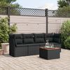 vidaXL Salon de jardin 5 pcs avec coussins noir r&eacute;sine tress&eacute;e