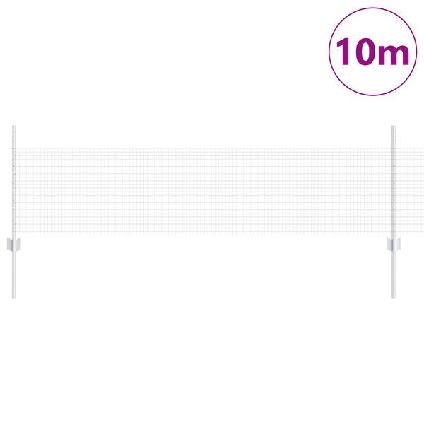 vidaXL Cl&ocirc;ture avec poteau Argent&eacute; 0,5 x 10 m Acier