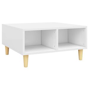 vidaXL Table basse blanc 60x60x30 cm bois d'ing&eacute;nierie