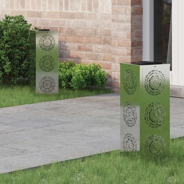 vidaXL Lumi&egrave;re de chemin LED solaire 2 pcs Galvanis&eacute; Galvanis&eacute;