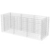vidaXL Lit sur&eacute;lev&eacute; &agrave; gabion Acier 270x90x100 cm