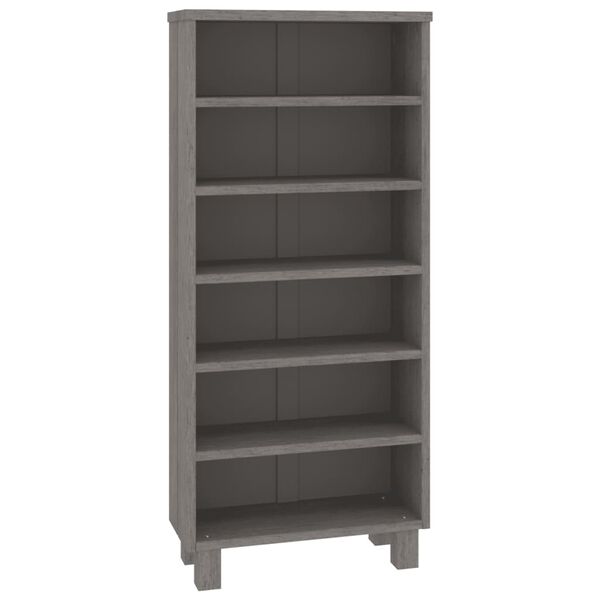 vidaXL Armoire à CD HAMAR Gris clair 45x18x100 cm Bois massif de pin