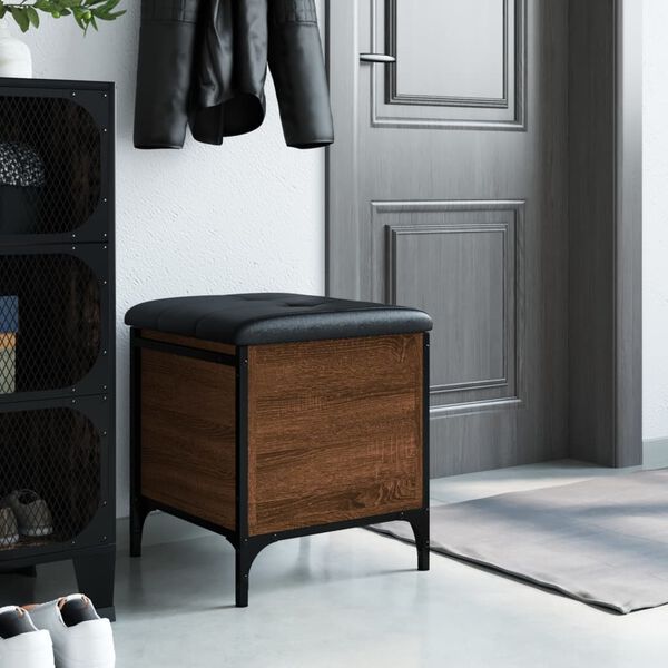 vidaXL Banc de rangement ch&ecirc;ne marron 42x42x45 cm bois d'ing&eacute;nierie