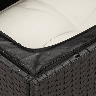 vidaXL Salon de jardin 10 pcs avec coussins noir résine tressée