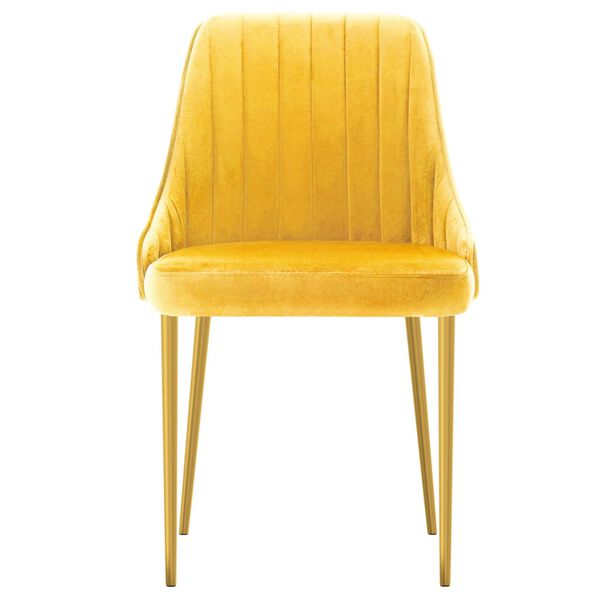 vidaXL Chaises &agrave; manger lot de 4 jaune velours