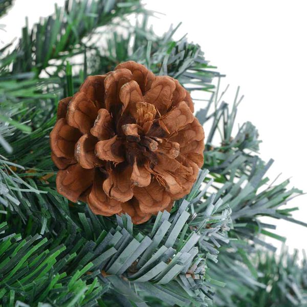 vidaXL Arbre de No&euml;l artificiel pr&eacute;-&eacute;clair&eacute;/boules pommes de pin 180cm