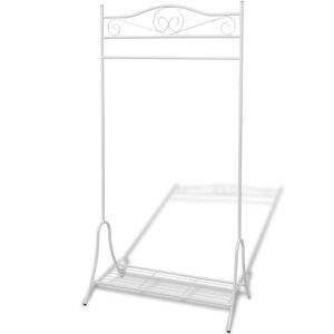 vidaXL Portant &agrave; v&ecirc;tements Blanc Acier