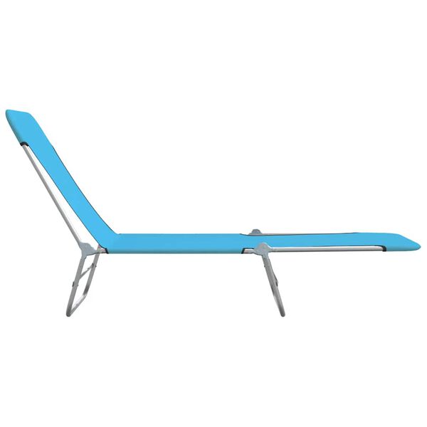 vidaXL Chaises longues pliables lot de 2 Acier et tissu Bleu