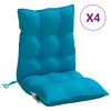 vidaXL Coussins de chaise &agrave; dossier bas lot de 4 bleu clair