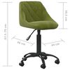 vidaXL Chaise de bureau Vert clair Velours