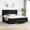 vidaXL Lit &agrave; ressorts avec matelas Noir 200 x 200 cm tissu