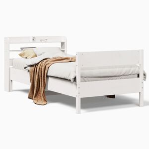 vidaXL Cadre de lit sans matelas blanc 90x190 cm bois de pin massif