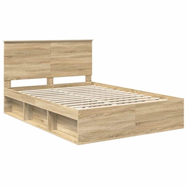 vidaXL Cadre de lit Sonoma 140 x 190 cm Bois de pin massif