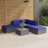 vidaXL Salon de jardin 6 pcs avec coussins r&eacute;sine tress&eacute;e gris