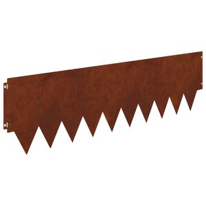 vidaXL Bordure de Pelouse 10 pc 103 x 30 cm Acier Rouill&eacute;