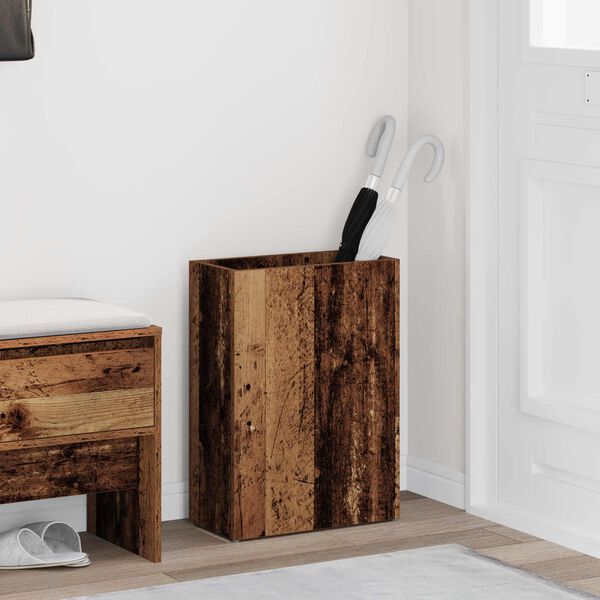 vidaXL Porte-parapluie Bois ancien 40 x 20 x 55,5 cm Bois d'ing&eacute;nierie