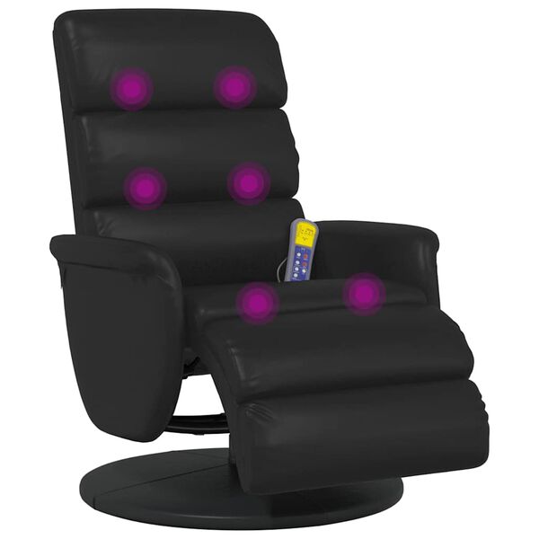 vidaXL Fauteuil de massage inclinable Noir 71 x 98 x 106 cm