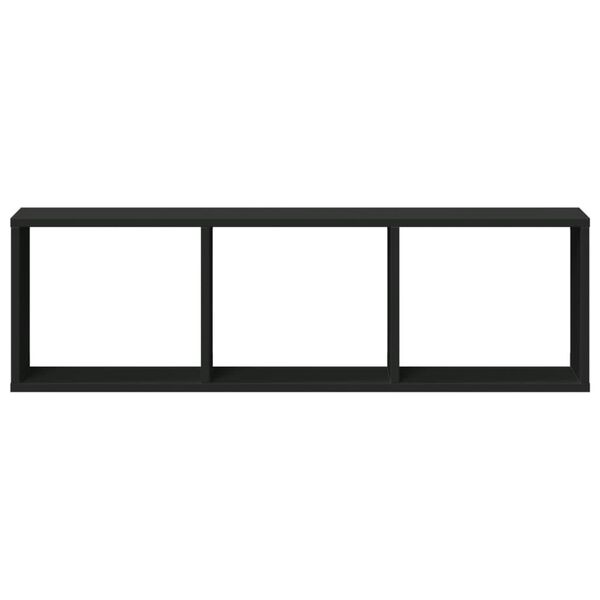 vidaXL Armoire murale 100x16x30 cm noir bois d'ing&eacute;nierie