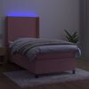 vidaXL Sommier &agrave; lattes de lit matelas et LED Rose 90x190 cm Velours