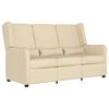 vidaXL Fauteuil inclinable &agrave; 3 places Cr&egrave;me Tissu
