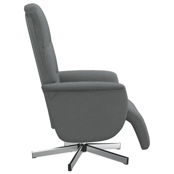 vidaXL Fauteuil inclinable avec repose-pieds gris fonc&eacute; tissu