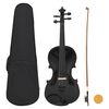 vidaXL Ensemble de violon avec archet et mentonni&egrave;re Noir 4/4
