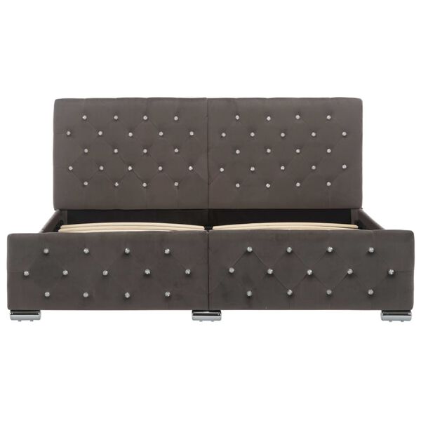 vidaXL Cadre de lit sans matelas gris velours 160x200 cm