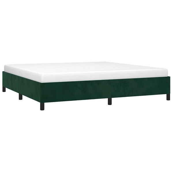 vidaXL Cadre de lit sans matelas vert fonc&eacute; 200x200 cm velours