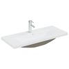 vidaXL Lavabo encastr&eacute; avec robinet 91x39x18 cm c&eacute;ramique blanc