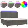 vidaXL Sommier &agrave; lattes de lit matelas et LED Gris fonc&eacute; 200x200 cm