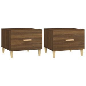 vidaXL Tables basses 2 pcs ch&ecirc;ne marron 50x50x40 cm bois d'ing&eacute;nierie