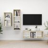 vidaXL Ensemble de meubles TV 3pcs Blanc ch&ecirc;ne sonoma Bois ing&eacute;nierie