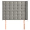 vidaXL T&ecirc;te de lit avec oreilles Gris clair 93x16x118/128 cm Velours