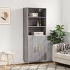 vidaXL Buffet haut Sonoma gris 69,5x34x180 cm Bois d'ing&eacute;nierie