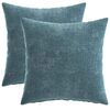 vidaXL Housse de coussin 2 pc HEERLEN Bleu 35 x 35 cm Tissu Chenille