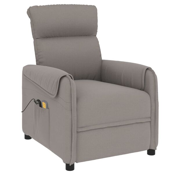 vidaXL Fauteuil &eacute;lectrique de massage Taupe Tissu