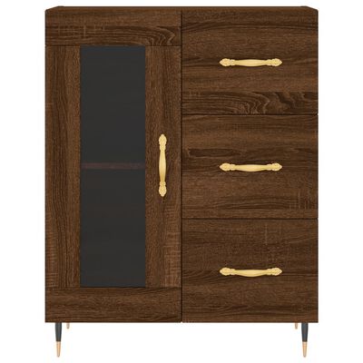 vidaXL Buffet haut Chêne marron 69,5x34x180 cm Bois d'ingénierie