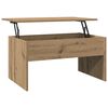 vidaXL Table basse chêne artisanal 80x50,5x41,5 cm bois d'ingénierie
