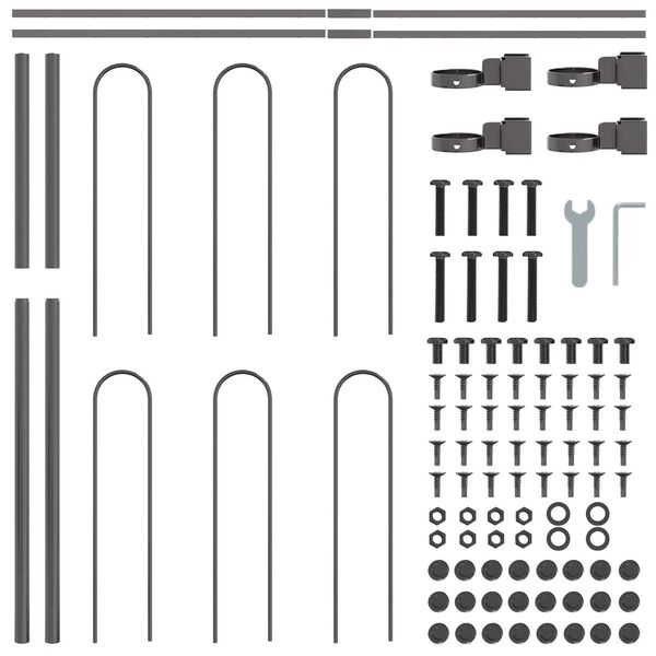 vidaXL Cl&ocirc;ture de jardin Gris 1,7 x 1,2 m Acier rev&ecirc;tu de poudre