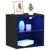 vidaXL &Eacute;tag&egrave;re flottante avec lumi&egrave;re LED 2 pcs Noir 40 x 28,5 x 40 cm
