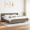 vidaXL Sommier &agrave; lattes de lit avec matelas Taupe 200x200 cm Tissu