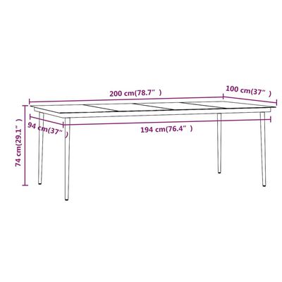 vidaXL Ensemble à manger de jardin avec coussins 7 pcs Noir