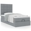vidaXL Lit ottoman avec matelas gris clair 100x200 cm tissu